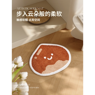 卡通植绒垫 浴室地垫卫生间吸水防滑脚垫家用厕所门口地毯2025新款