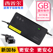 西普尔充电器2024新国标48v12ah铅酸电瓶48v20ah带协议2 2插头D头