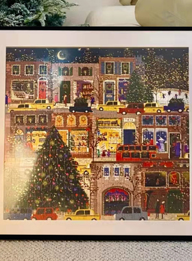 圣诞冬灯拼图相框galison画框框架挂墙装裱500 1000片70*50拼图框