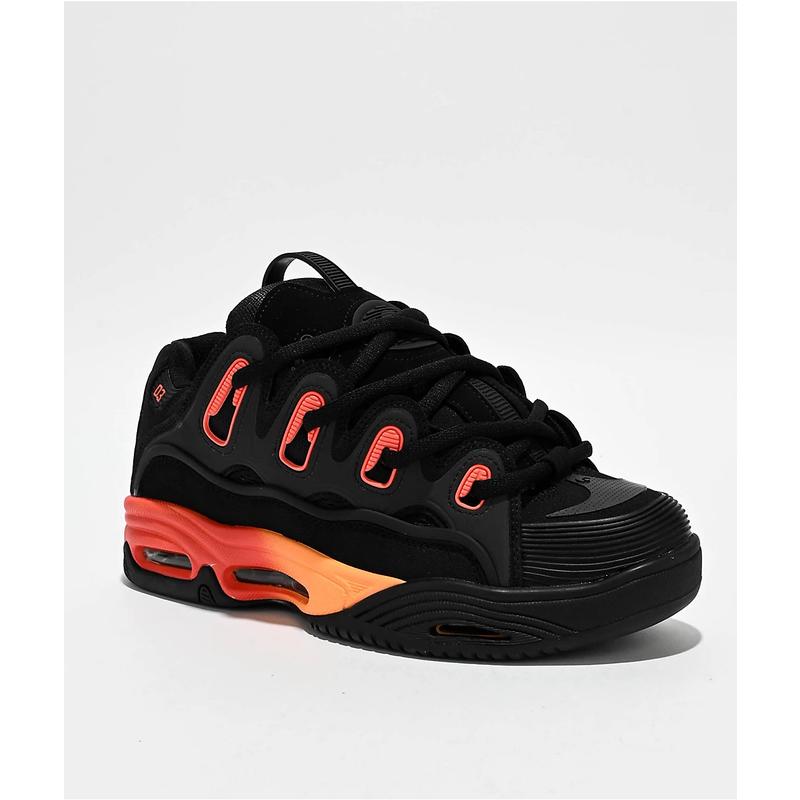 Osiris男士滑板鞋气垫中底加厚填充耐磨橡胶缓震支撑黑色