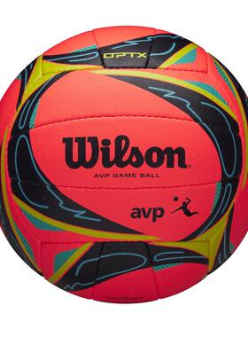 海外代购Wilson/威尔胜排球AVP赛事专用OPTX技术荧光红黑色