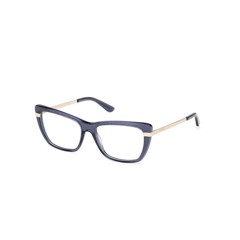 GUESS女士眼镜框猫眼框深蓝色金属腿醋酸纤维日常佩戴办公眼镜架