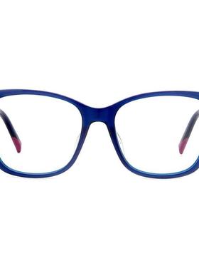 代购Missoni女士眼镜框方形塑料全框蓝色日常佩戴办公眼镜架