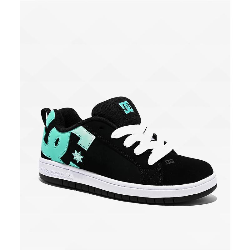 DC女士滑板鞋透气设计加垫鞋舌缓震鞋底耐磨鞋面黑色青绿色