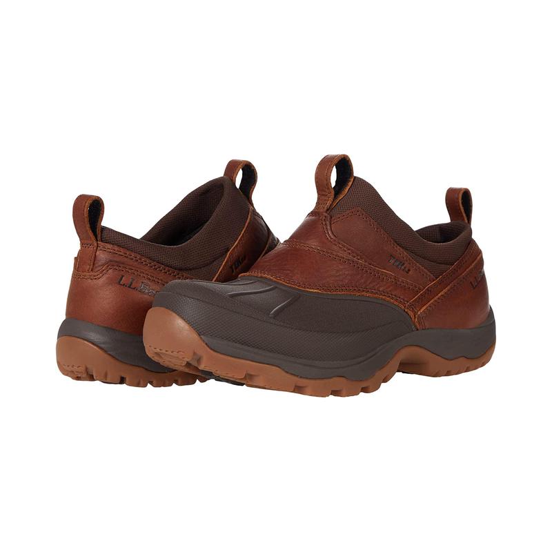 LL Bean工装鞋男防滑耐磨透气缓震皮革防水低帮橡胶底户外徒步