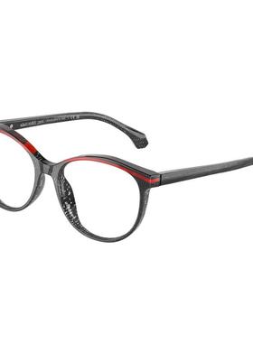 代购Alain Mikli女士眼镜框全框不规则黑点纹红边日常佩戴通勤