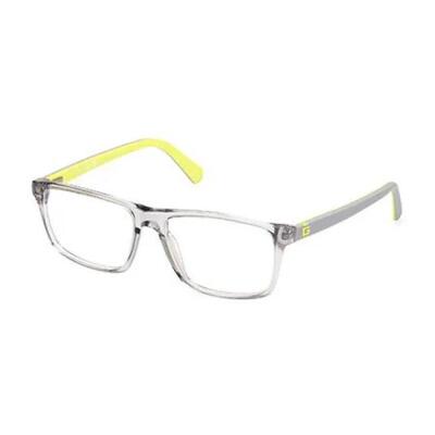 GUESS男士眼镜框矩形透明灰塑料全框日常佩戴学习眼镜架