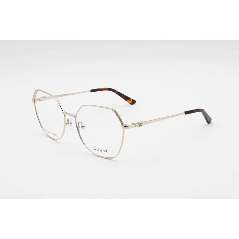 代购GUESS女士眼镜框金属多边形金色纹腿日常佩戴办公眼镜架
