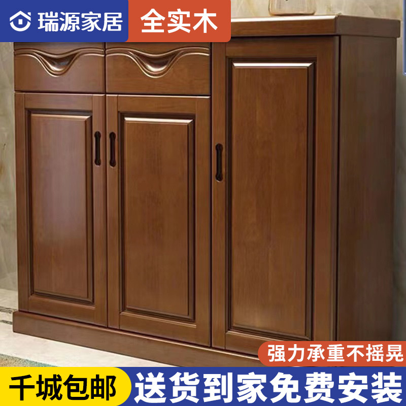 鞋柜家用门口实木鞋架多层简易门后窄防尘收纳可坐经济型放鞋架子