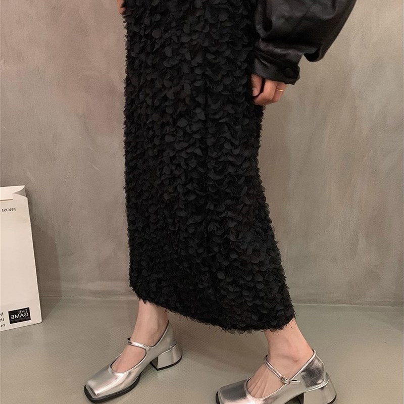 香港小众覆古银色玛丽珍单鞋女夏季2025新款粗跟时尚配裙子高跟鞋