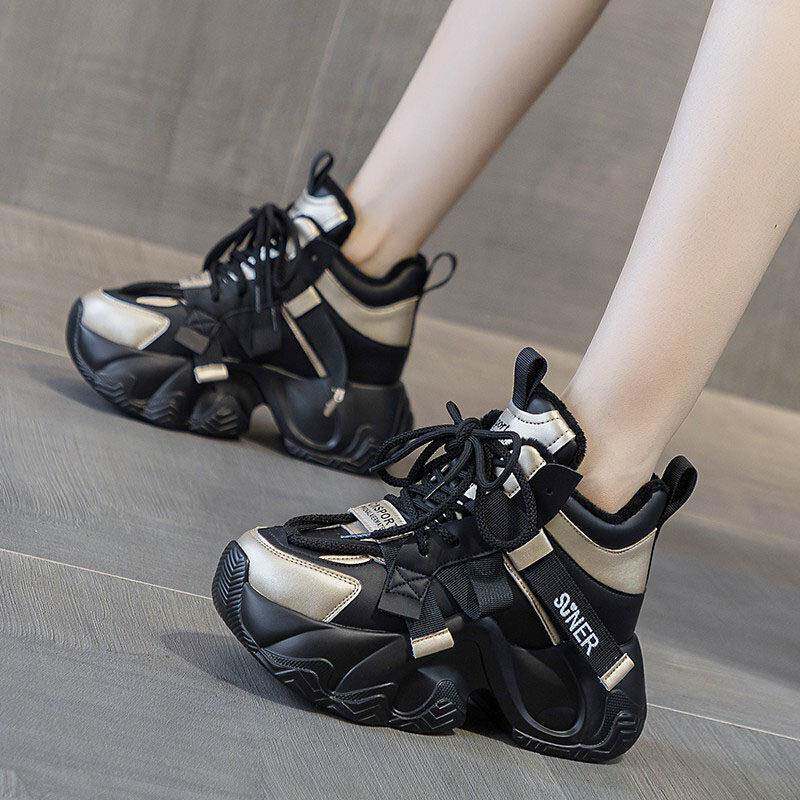 香港内增高老爹鞋女款8cm厚底2025年新款春秋单鞋爆款运动休闲 鞋