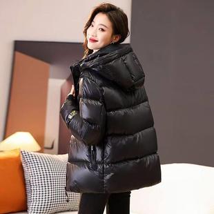 韩版黑金羽绒服女冬季新品男女情侣款宽松直筒白鹅绒加厚保暖外套