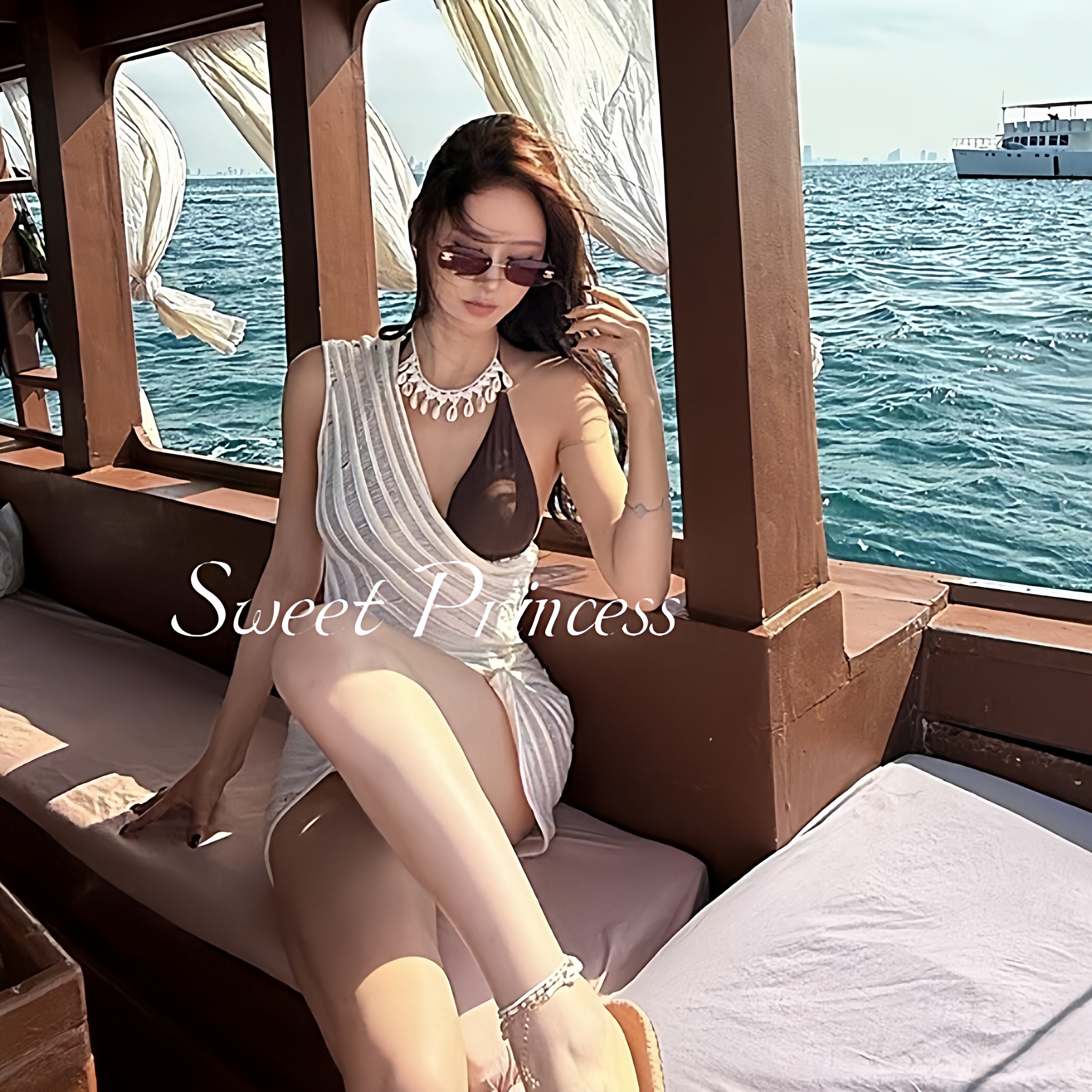 「琵琶语」高级纯欲性感欧美风带衫比基尼女款ins风温泉度假泳衣