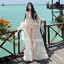 海邊度假泳衣 「海島日記」比基尼高級ins性感三件套分體純欲罩衫