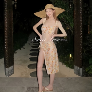 「春日乐园」小清新性感比基尼钢托小胸聚拢式 沙滩温泉度假泳衣