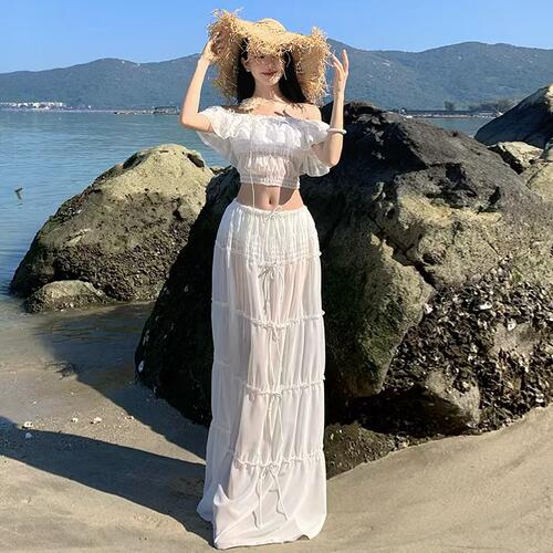 分体泳衣三件套沙边度假长裙泳衣