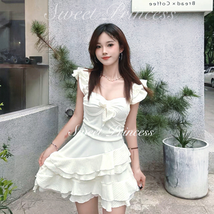 「雅白绮梦」2025春夏新款 性感连体温泉沙滩度假泳衣 纯欲修身