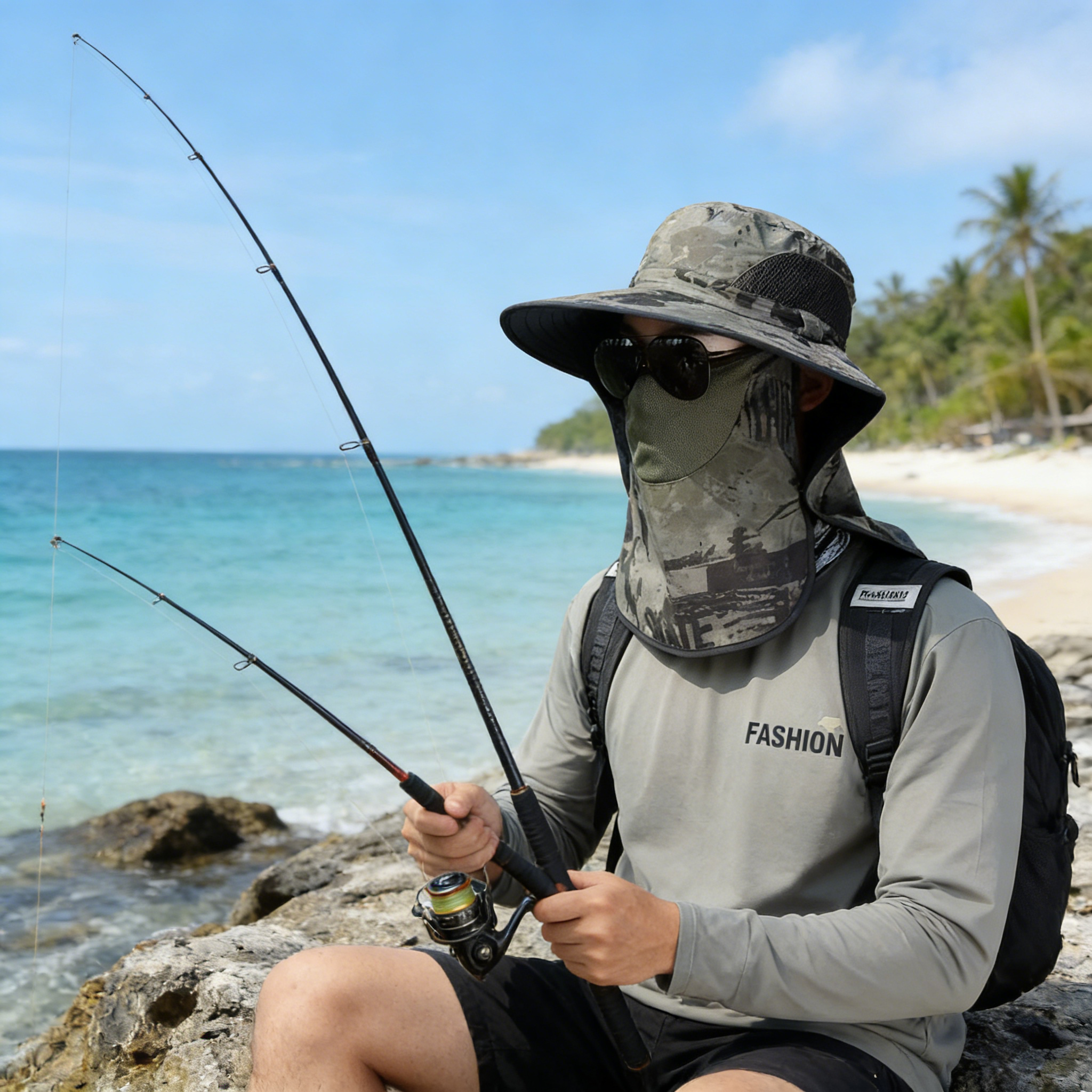 2025新款夏季防晒迷彩帽子男遮阳渔夫帽工地农田干活防紫外线透气,服饰配件/皮带/帽子/围巾,防晒帽,淘宝优惠券,粉丝福利购,淘宝优惠卷