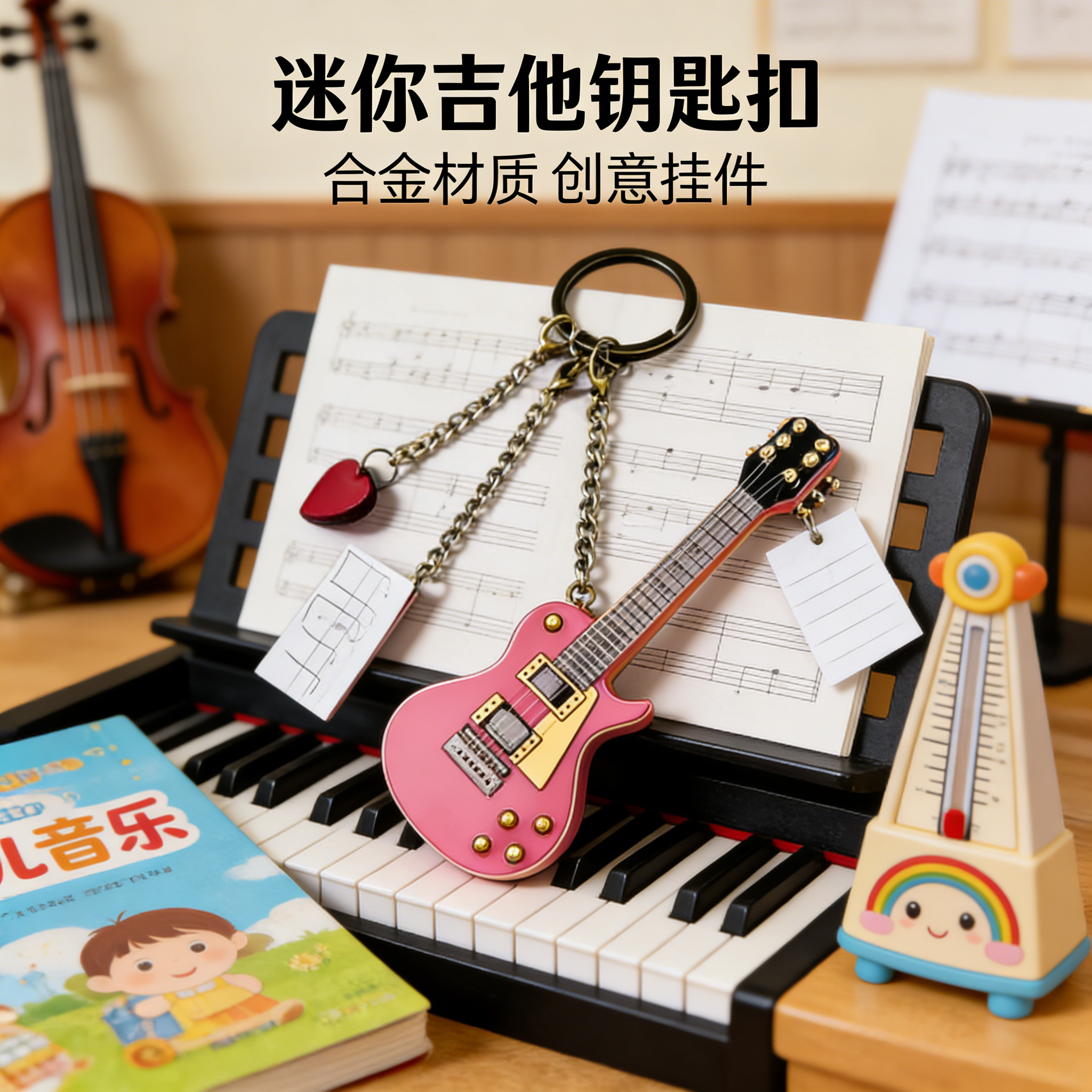 吉他挂链迷你电吉他钥匙扣挂件珍藏展示品包包装饰个性,服饰配件/皮带/帽子/围巾,钥匙扣,淘宝优惠券,粉丝福利购,淘宝优惠卷