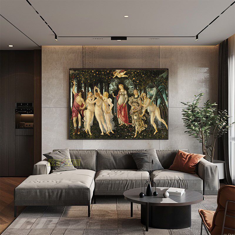 热销波提切利《春》名画欧式人物油画装饰画客厅餐厅卧室复古壁画