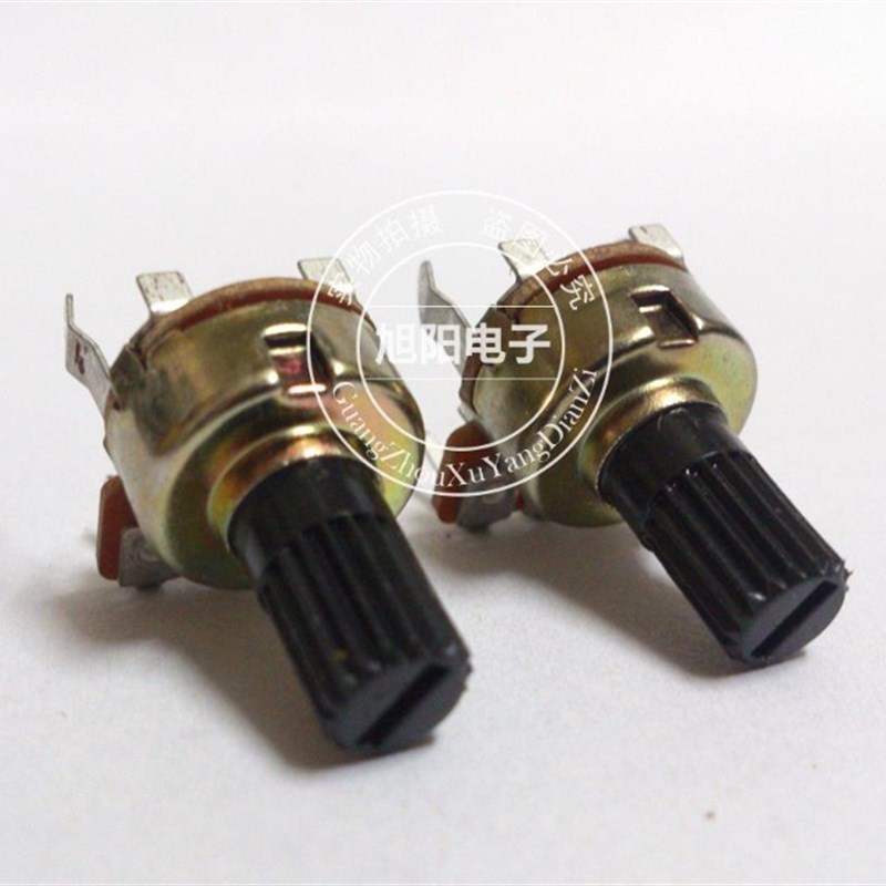 热销12型B10K单联B103音响音箱功放仪器碳膜电位器3脚绝缘花柄10m
