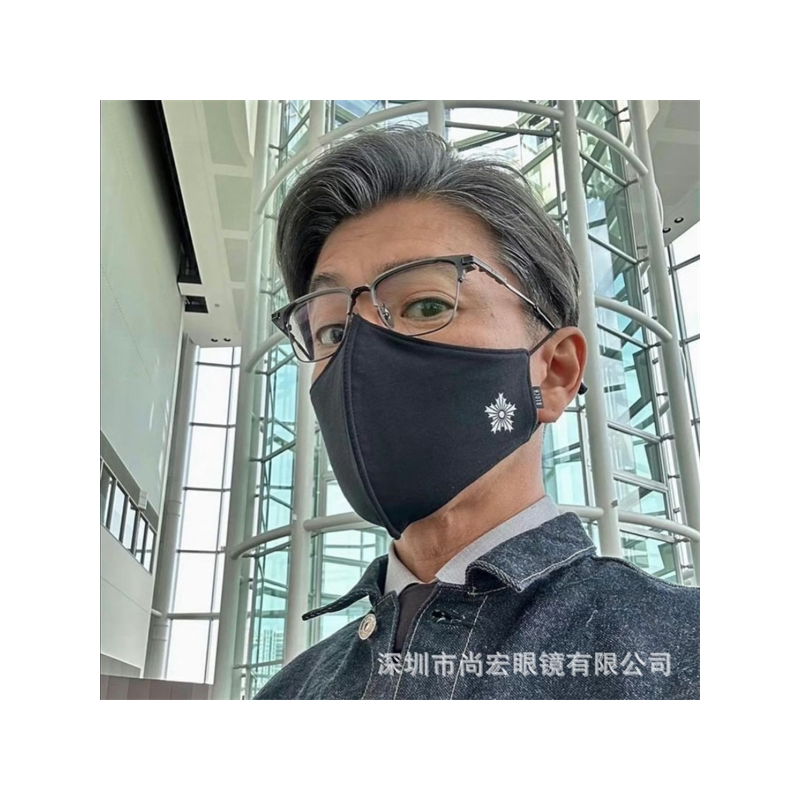 木村拓哉9999同款S-02T商务全框可配近视直播爆款纯钛眉毛眼镜框