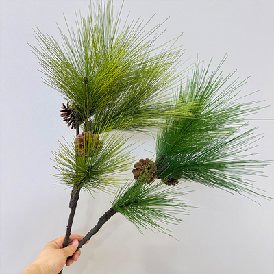 仿真松针绿植仿真美人松带果植物造景圣诞节仿真松树枝
