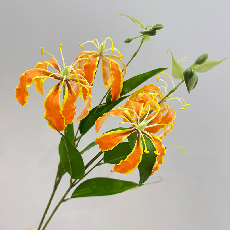 仿真花嘉兰火焰百合花假花家居造景摆件客厅花艺插花装饰花