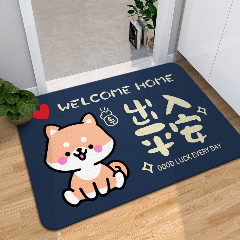 卡通柴犬入户门进门蹭土蹭灰地垫