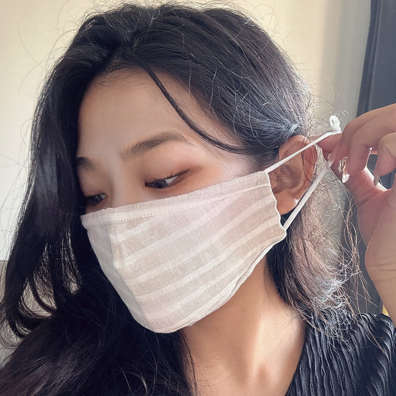 3只口罩春秋款 亚麻 棉麻 纯棉各1只 三种体验 可洗A类透气无异味