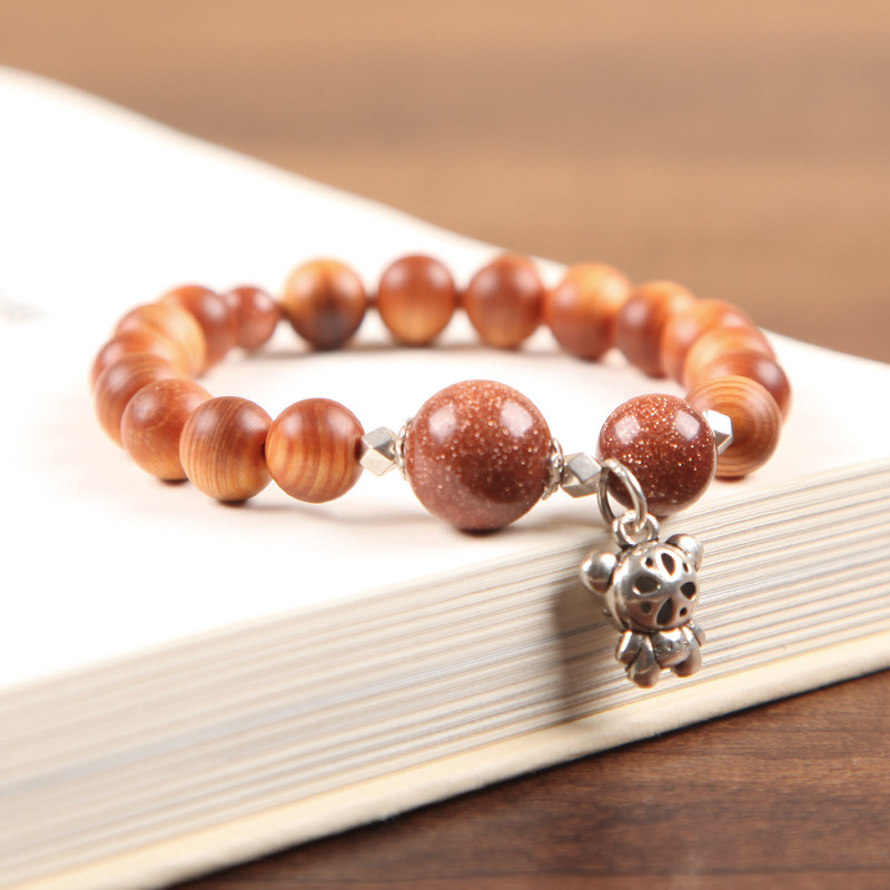 银虎生威-金沙石寅虎配饰生肖手链-云璟·崕柏原创定制设计品牌