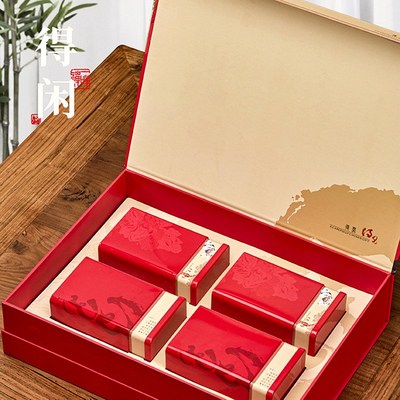 新款翻盖双罐半斤一斤装春茶绿B茶红茶信阳毛尖直供纸板空礼盒