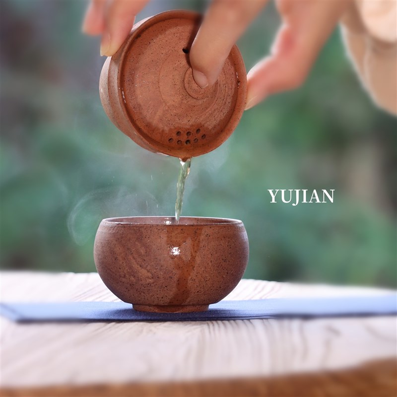 一人饮便携茶具含包 一盖碗一杯粗陶H古朴快客杯旅行居家书房茶具