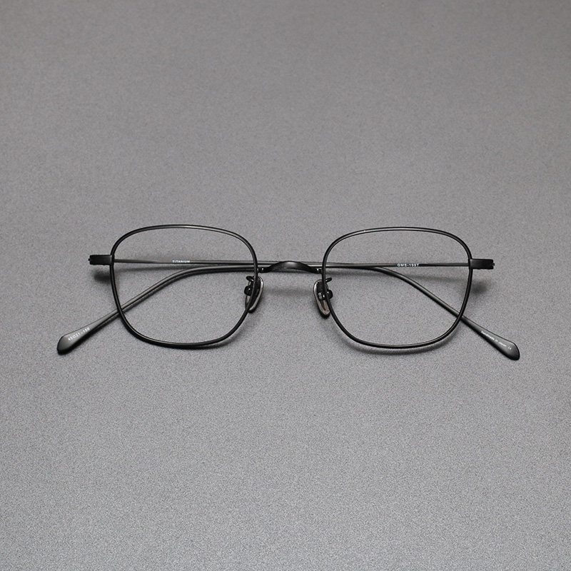 日式儒雅超轻纯钛眼镜框男女小脸方框眼镜架可配近视防蓝光高度数