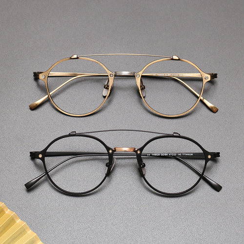 日本男女复古纯钛眼镜近视防蓝光