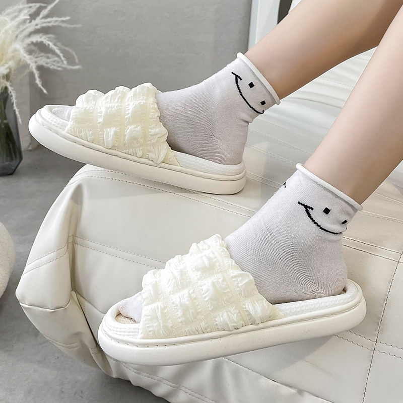 四季ins潮踩屎感拖鞋男春夏棉麻