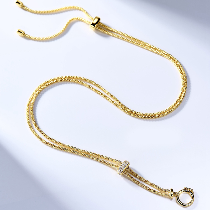 机织百搭链66cm毛衣项链调节长度