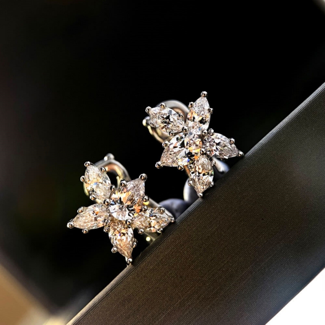 水滴钻橄榄形钻五角星锦簇耳拍女