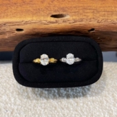 1.25克拉ins风立体线条小鸽子蛋形仿真钻石戒指女925银镀18K金