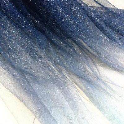 渐变网纱 深蓝幻彩星辰星空设计师创意婚纱礼服汉服闪光烫金布料在类目 居家布艺, 布料/面料/手工diy布料面料中 - 来自Buy2taobao.com提供专业的淘宝代购服务