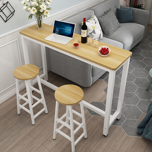 圆角吧台家用长条桌子商用靠墙酒吧台奶茶店餐厅长小吧桌高脚桌椅