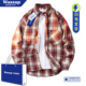 免烫美式 新款 宽松长袖 男款 百搭潮牌复古休闲衬衣情侣格子外套 衬衫