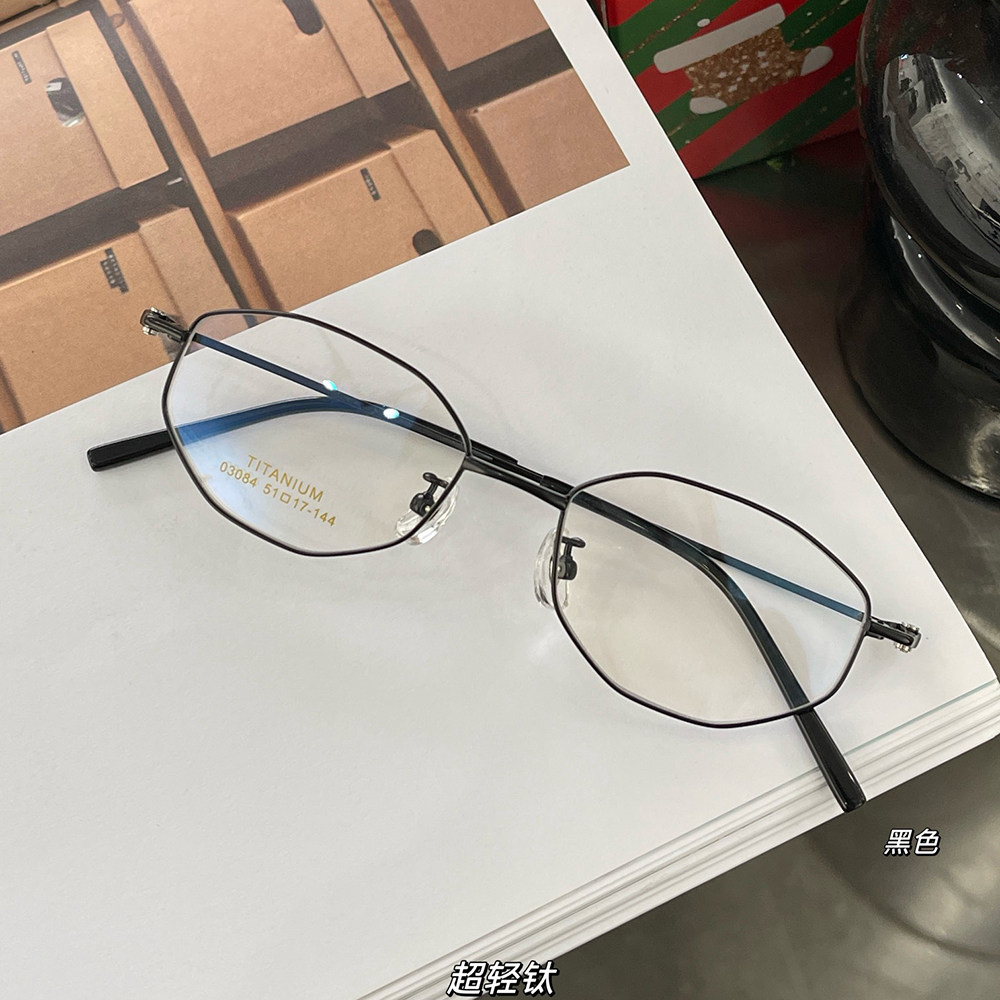 超轻半钛金丝线八边形全框眼镜男女时尚优雅素颜细边框近视眼镜架
