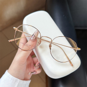 超轻纯钛圆形男女通用眼镜韩系时尚 素颜眼镜框近视可配度数防蓝光