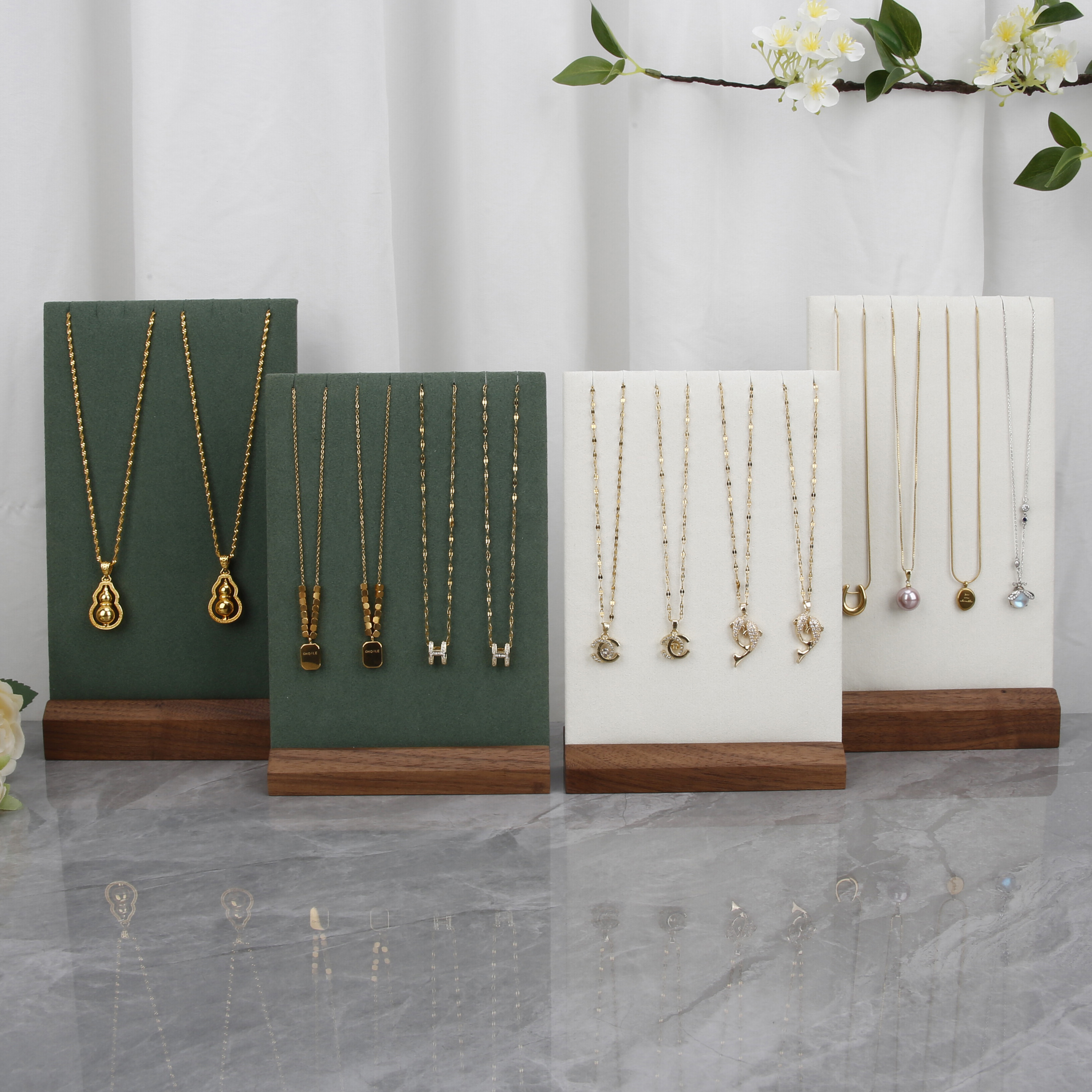 胡桃木首饰展示架木质项链展示架