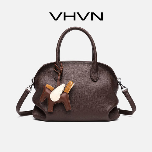 vhvn女包2026新款真皮保龄球包