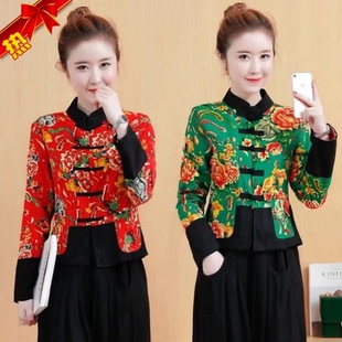 炸街东北大花棉袄网红农村老式花棉袄女大码布料中国民族风碎花潮