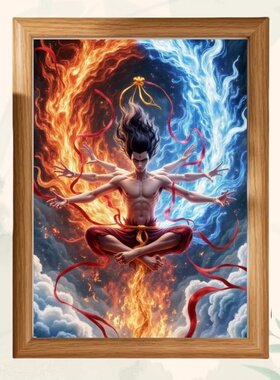 哪吒魔童闹海动漫周边立牌相框