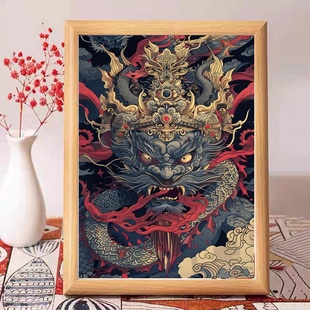 怒目金刚镇宅安家传统文化相框摆台家居房间装饰卧室床头立式摆件