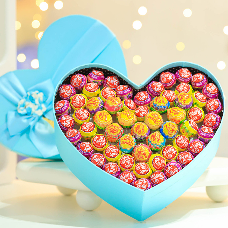 圣诞节棒棒糖礼盒真知棒白桃味送男女朋友高颜值表白爱心生日礼物